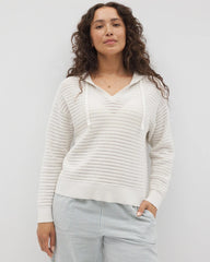 Cotton Open Stitch Hoodie - SALT MIST | Soma Online