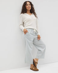 Cotton Open Stitch Hoodie - SALT MIST | Soma Online