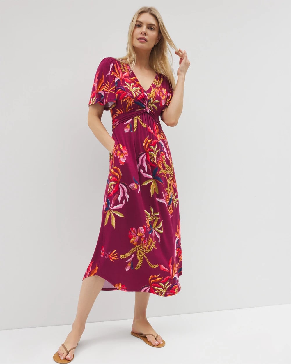 Pamilla Midi Bra Dress - SUNRISE FLORA RED BEAUTY | Soma Online
