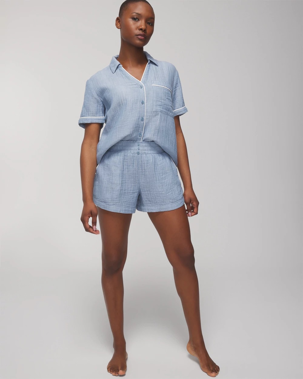 Pajama Shorts - CROSSDYE VINTAGE INDIGO | Soma Online