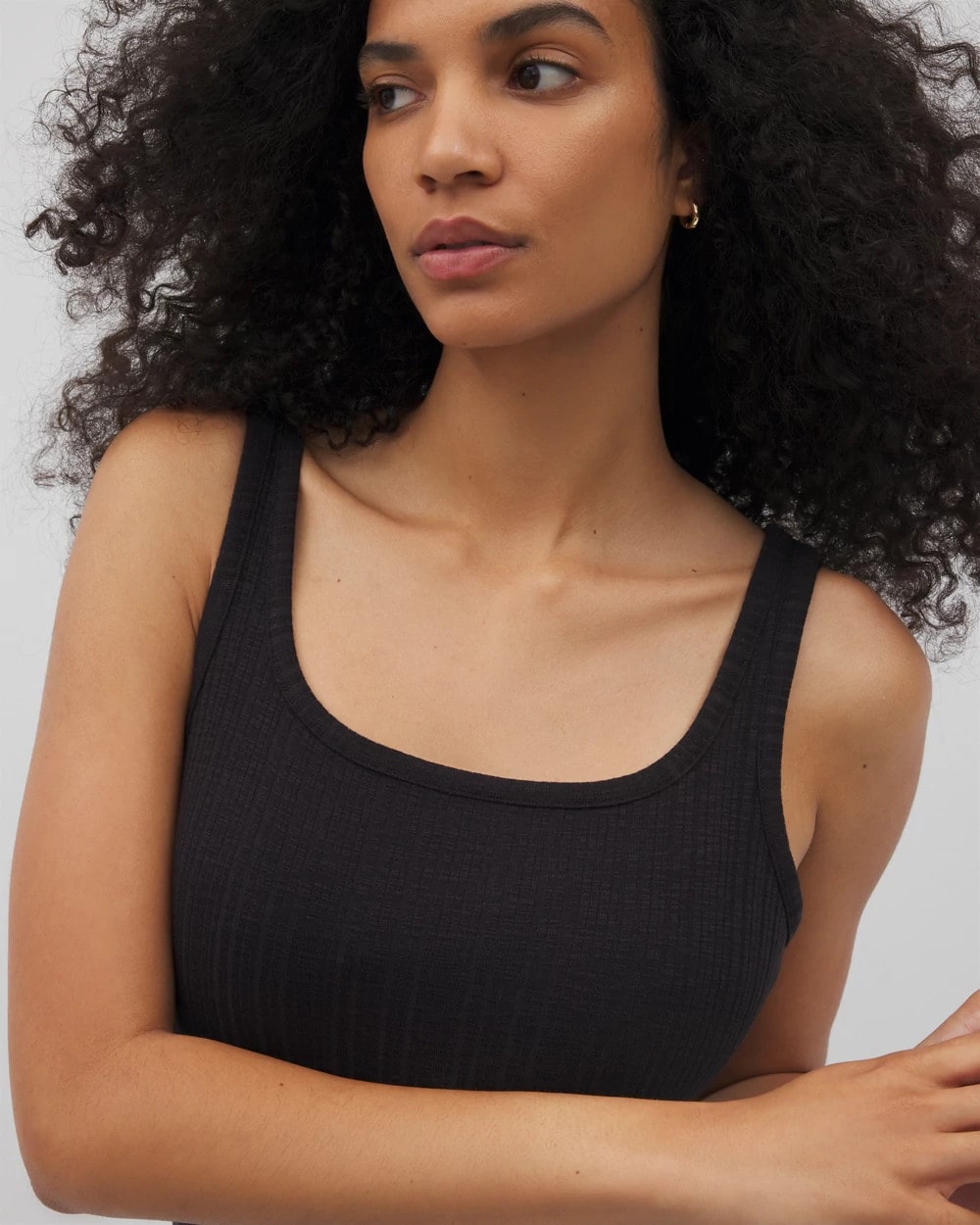 Rib Square Neck Lounge Dress - BLACK | Soma near me