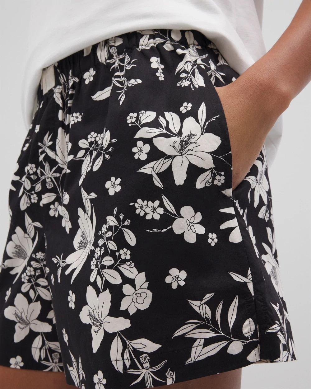 Pajama Shorts - PLUMERIA DREAM BLACK | Soma for sale