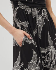 Goddess Tiered Maxi Dress - PLUMERIA BLOOMS GRAND BLK | Soma sale