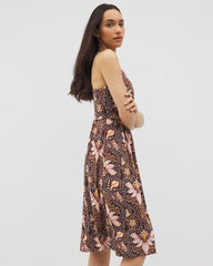 Cross Back Strap Bra Dress - VIVID VINES FRENCH ROAST | Soma discount