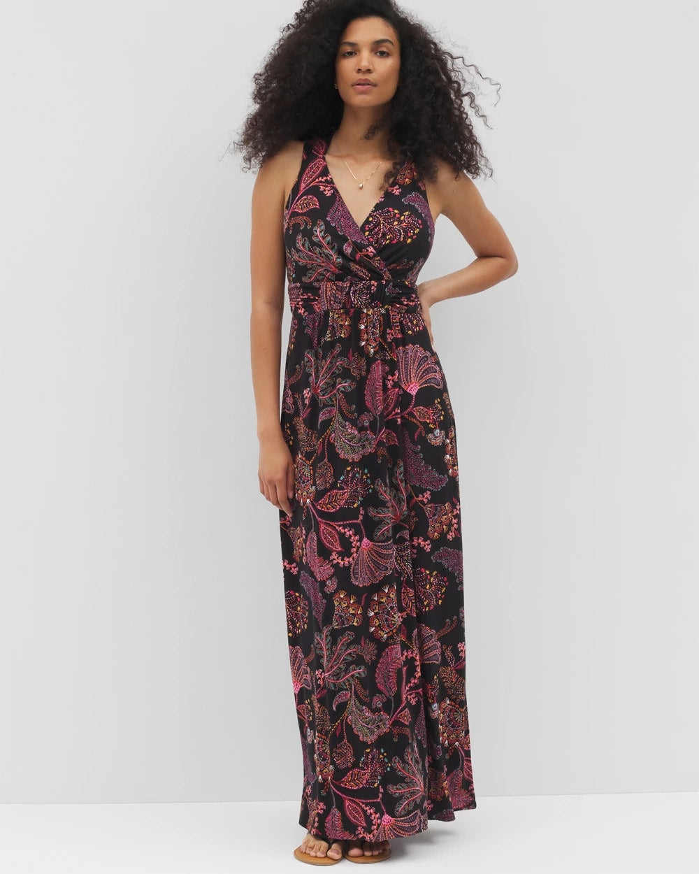 Isla Cross Back Maxi Bra Dress - STITCH PAISLEY ALLO BLACK | Soma on sale