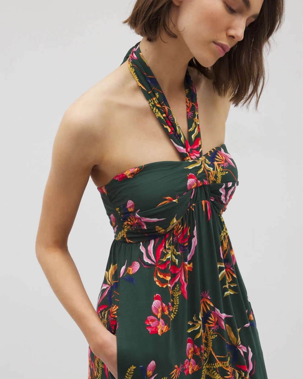 Retreat Maxi Bra Dress - SUNRISE FLORA M EMERALD | Soma Online