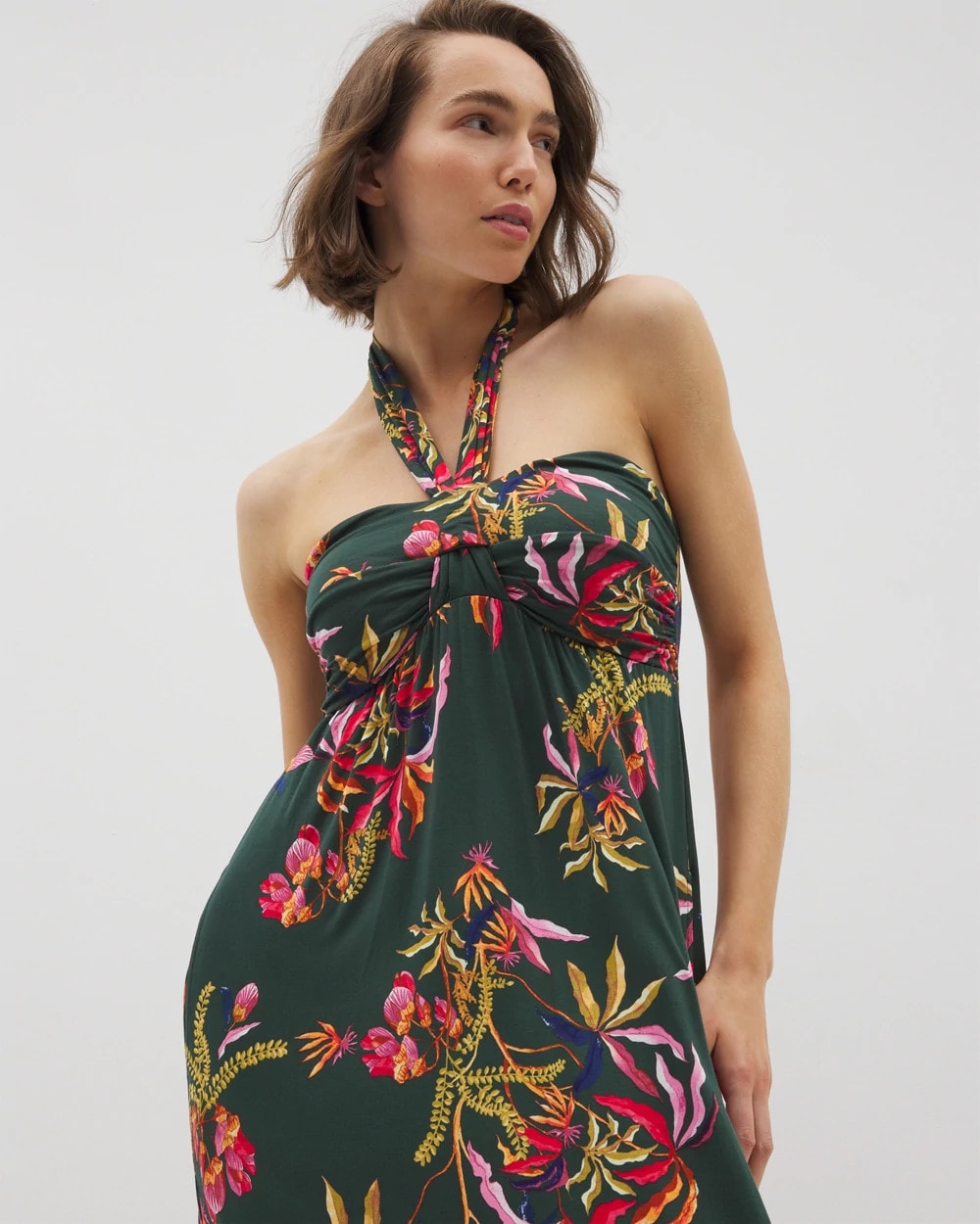 Retreat Maxi Bra Dress - SUNRISE FLORA M EMERALD | Soma Online