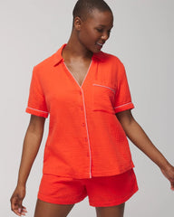 Short-Sleeve Pajama Top - ISLAND GUAVA | Soma outlet