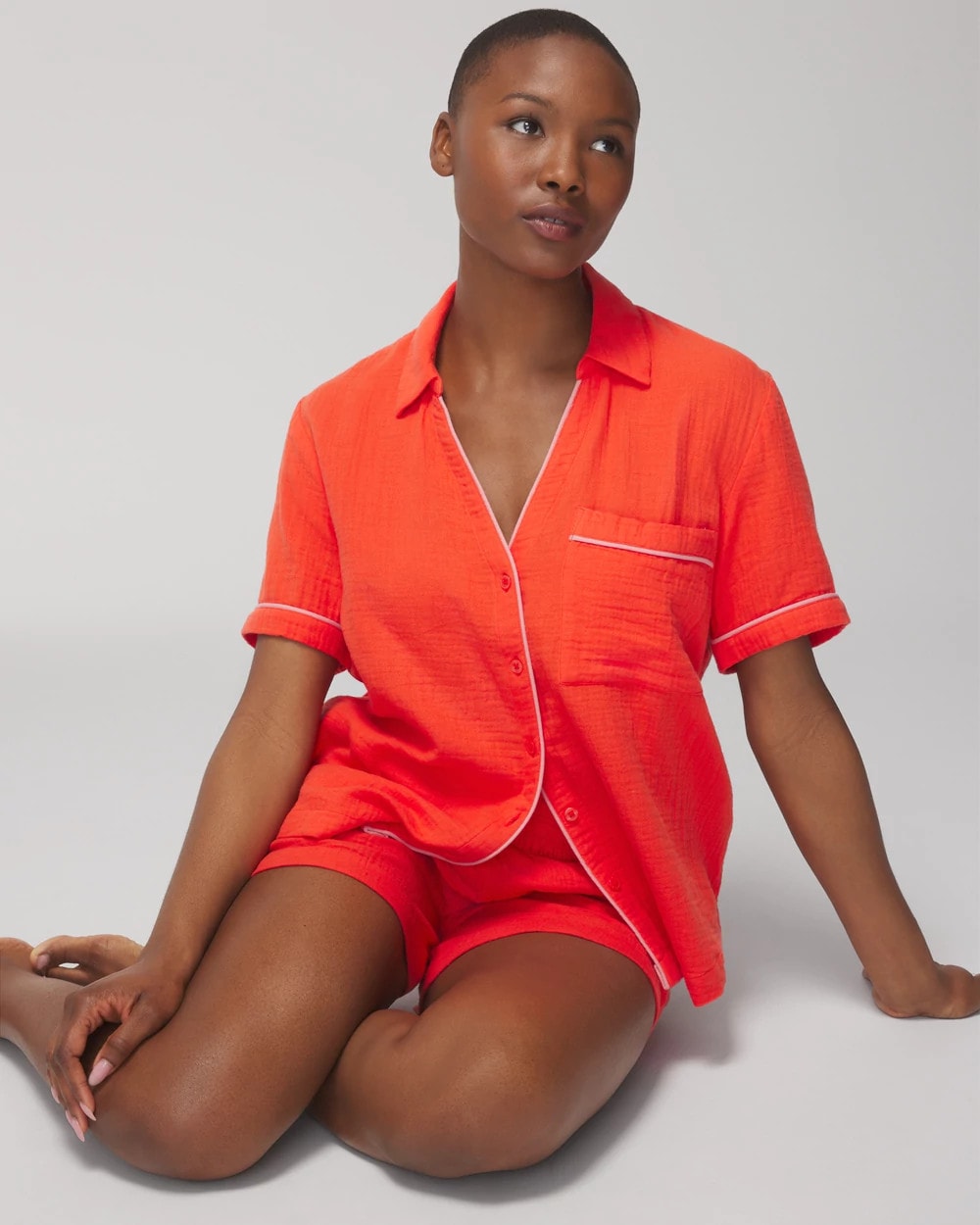 Short-Sleeve Pajama Top - ISLAND GUAVA | Soma outlet
