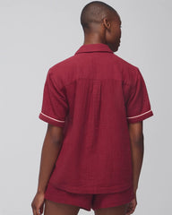 Short-Sleeve Pajama Top - VERMILLION | Soma near me