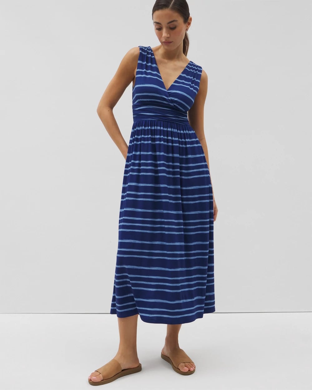 Goddess Midi Bra Dress - OASIS STRIPE G NAVY PEONY | Soma sale