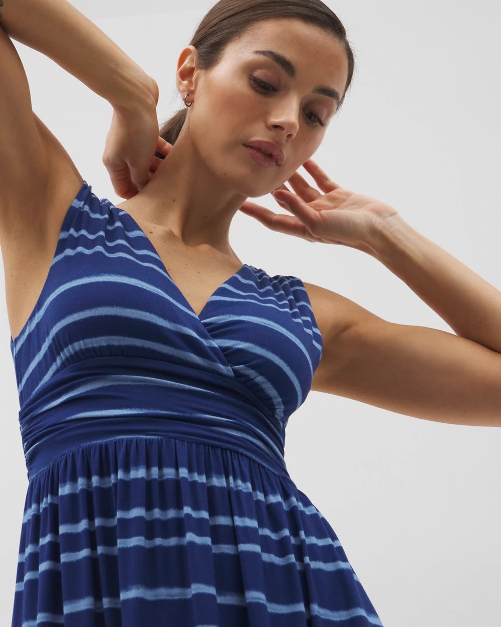 Goddess Midi Bra Dress - OASIS STRIPE G NAVY PEONY | Soma sale