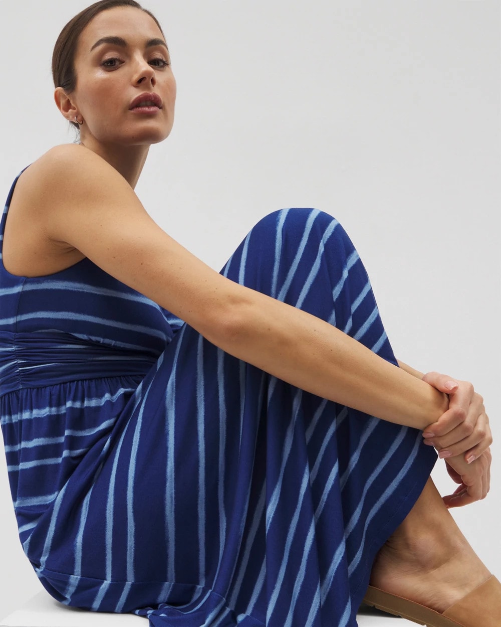 Goddess Midi Bra Dress - OASIS STRIPE G NAVY PEONY | Soma sale