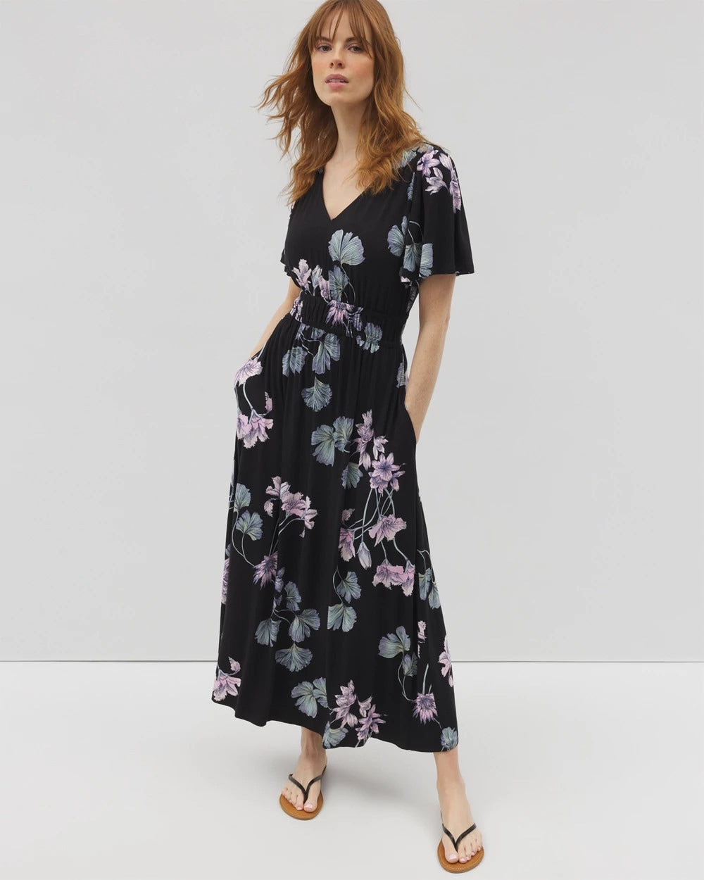 Oasis Midi Bra Dress - FLORAL HAVEN BLACK | Soma on sale