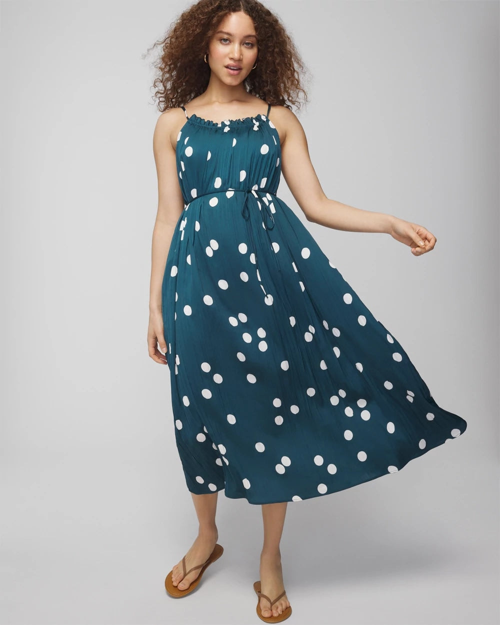Pleated Tie Midi Bra Dress - BELLE DOT DARK HARBOUR | Soma sale