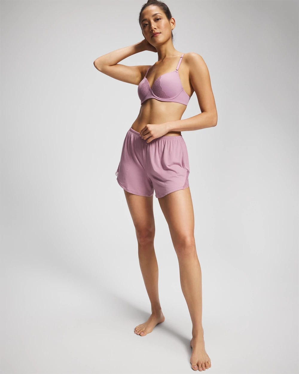Lace Trim Pajama Short - LILAC WINE | Soma outlet