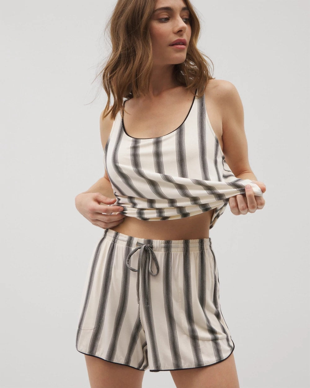 Printed Pajama Shorts - HAMPTON STRIPE BLACK | Soma Online