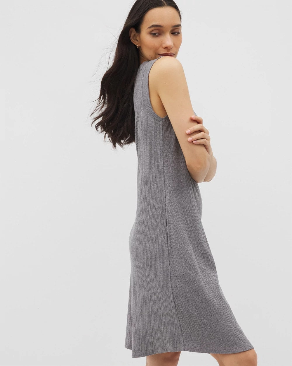 Rib Lounge Short Dress - HEATHER CHARCOAL | Soma outlet