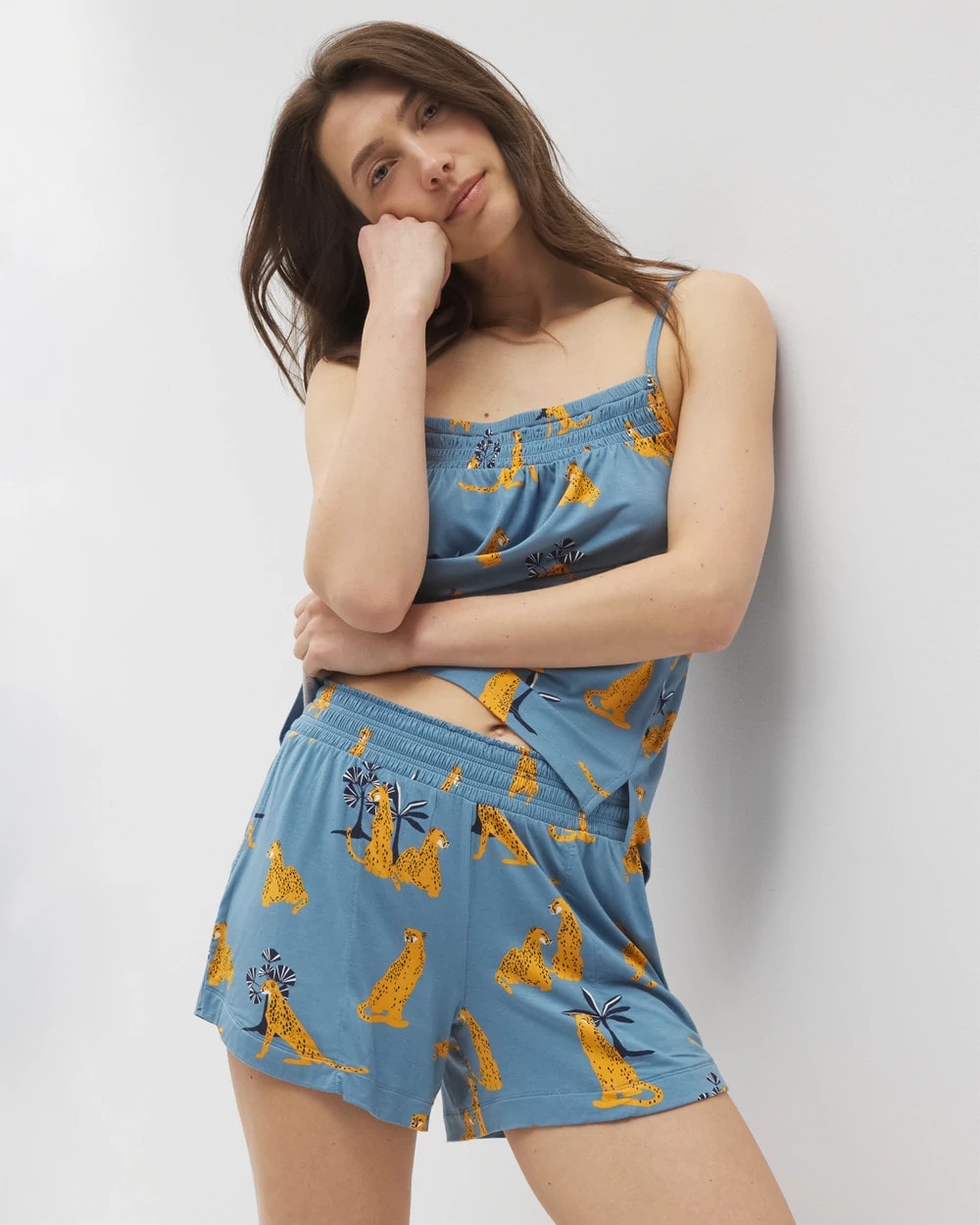 Pajama Shorts - FELINE FUN BLUE HEAVEN | Soma near me