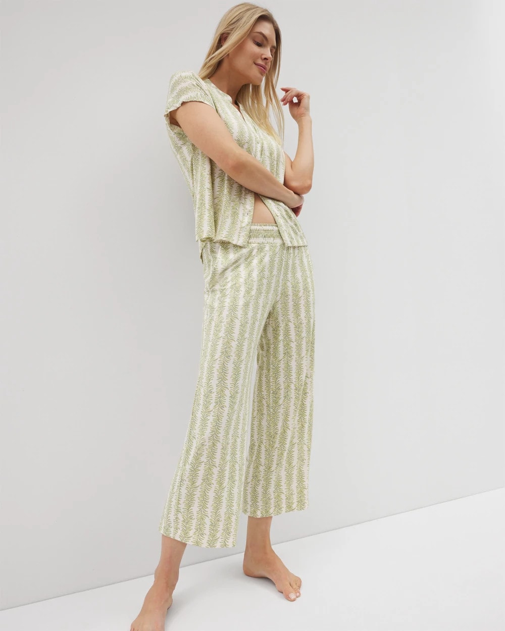Cropped Pajama Pants - CHILL STRIPE CHAMPAGNE | Soma discount
