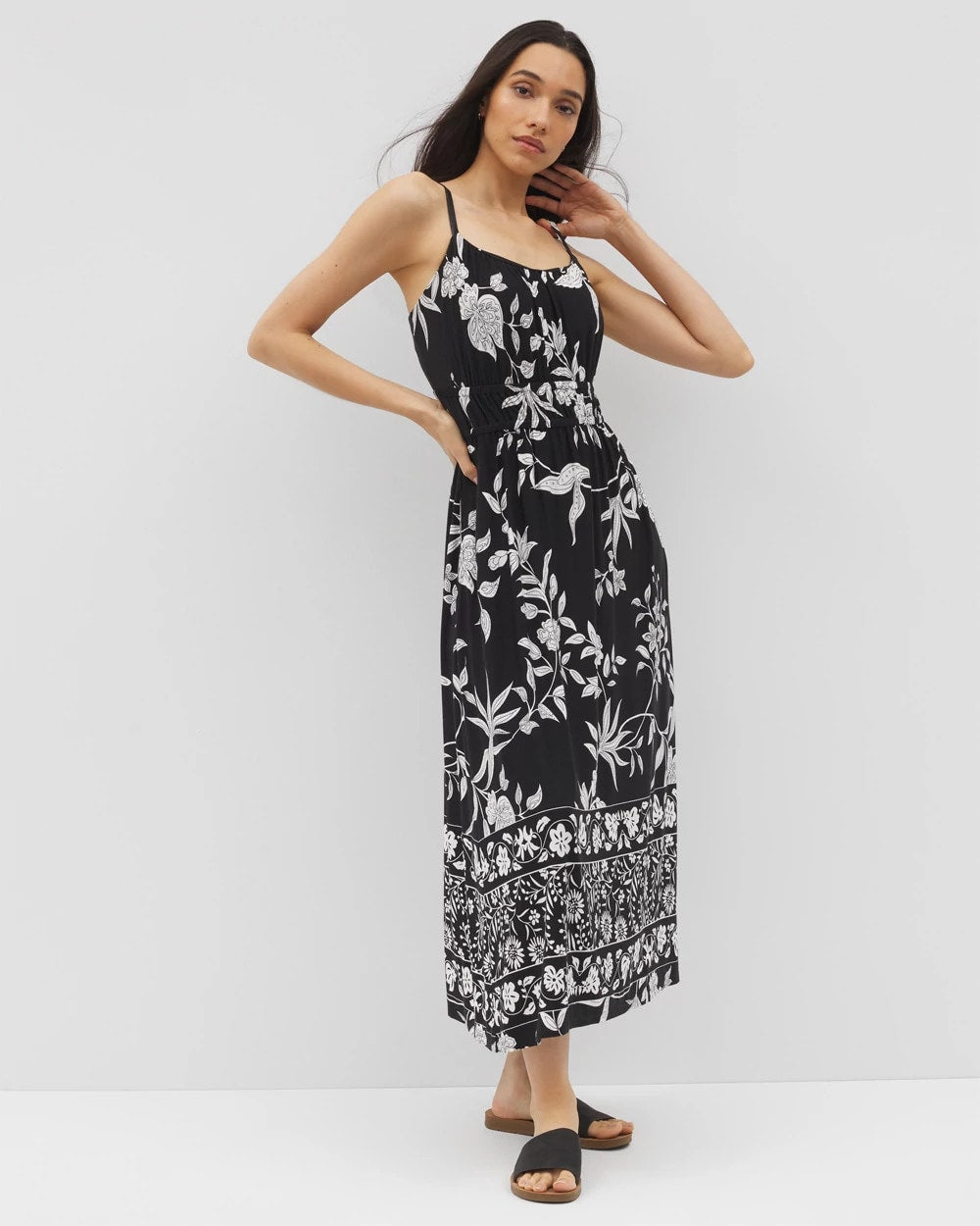 Paradiso Midi Bra Dress - PEACEFUL FLORA BLK | Soma Online