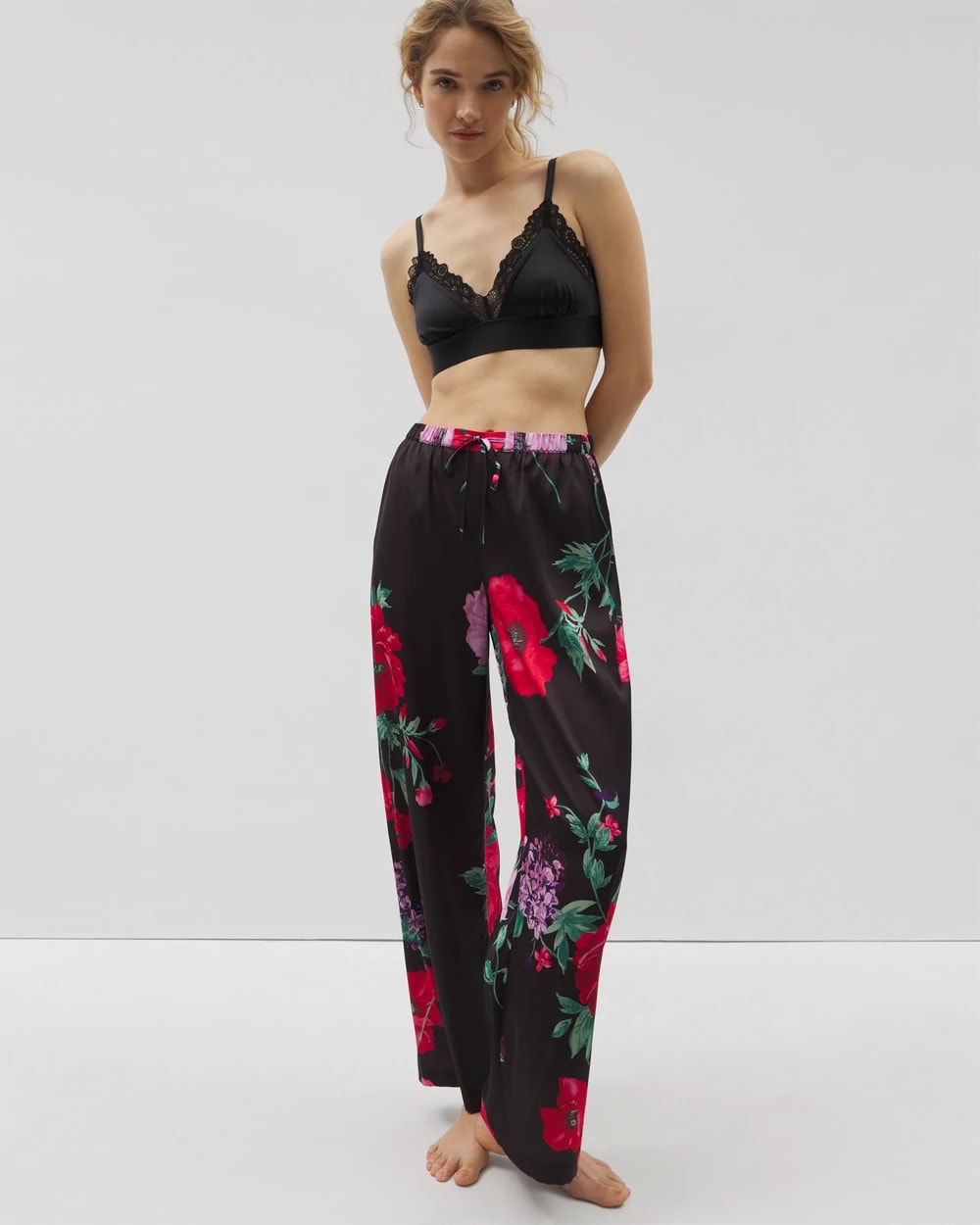 Printed Pajama Pants - RHAPSODY FLORA G BLACK | Soma for sale
