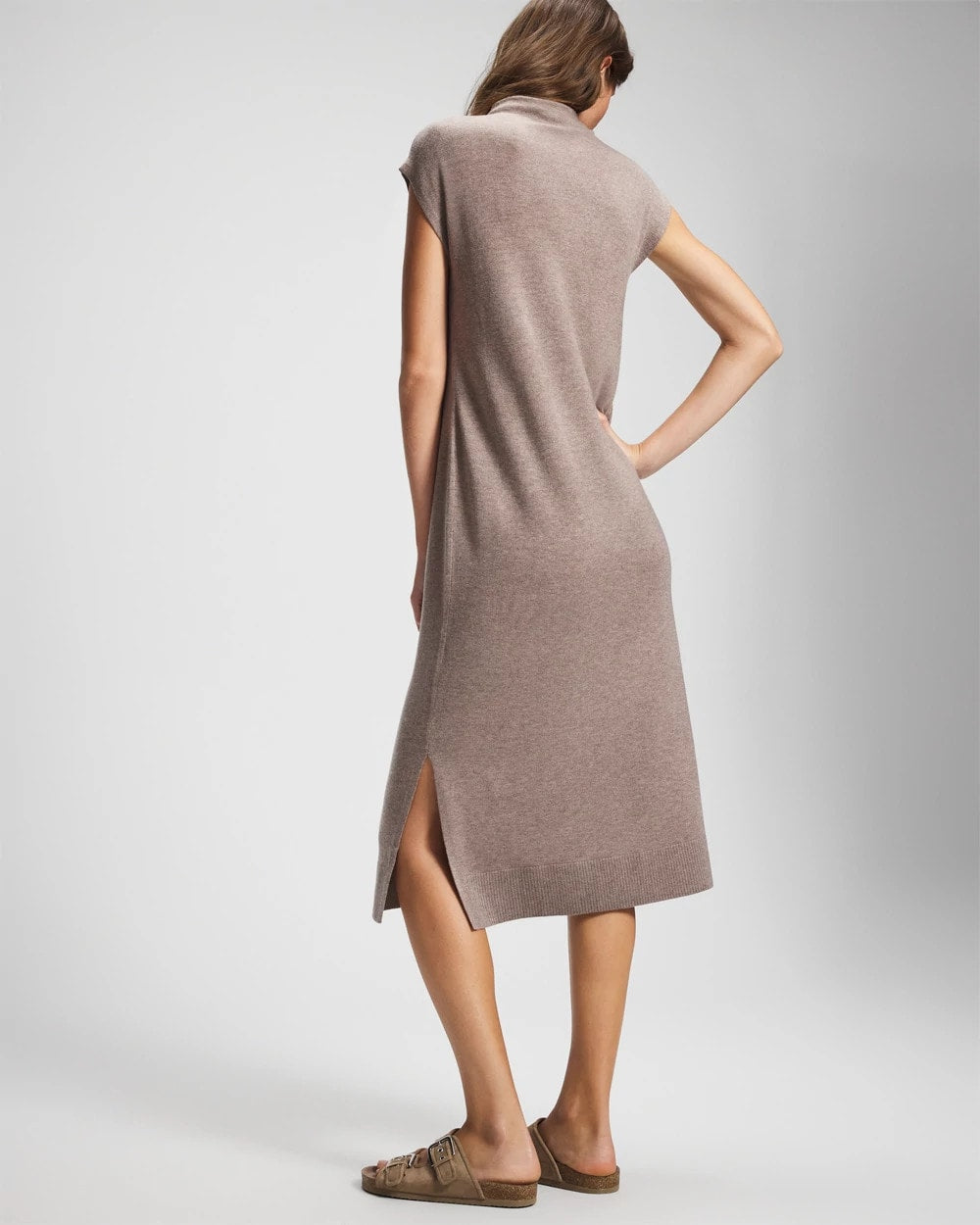 Premier Knit Sweater Funnel Neck Midi Dress - HEATHER FAWN | Soma Online