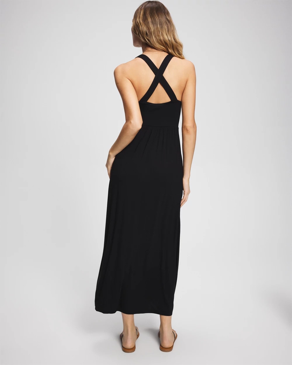 Soft Jersey Twist Front Maxi Dress - BLACK | Soma outlet