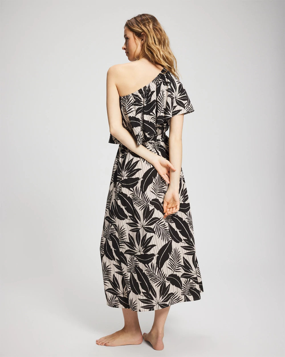 Island Time Ruffled Midi Dress - BLACK | Soma sale