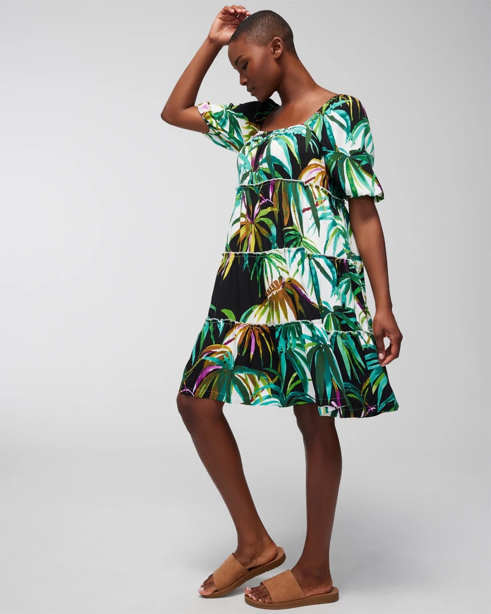 Tiered Short Bra Dress - BUNGALOW PALMS COCONUT | Soma on sale