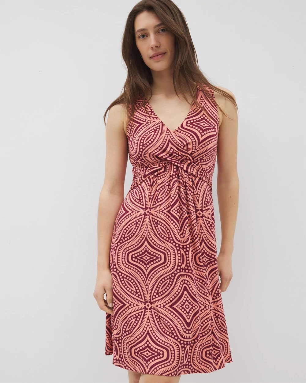 V-Neck Short Bra Dress - GOA GEO GRAND VELVET PLUM | Soma Online