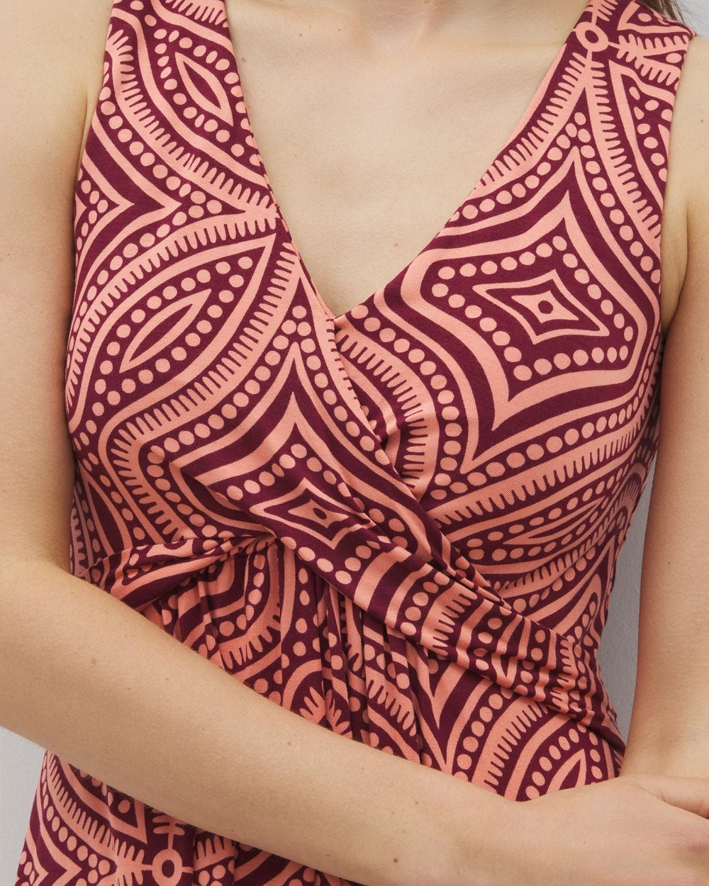V-Neck Short Bra Dress - GOA GEO GRAND VELVET PLUM | Soma Online