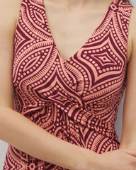 V-Neck Short Bra Dress - GOA GEO GRAND VELVET PLUM | Soma Online