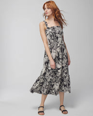 Midi Bra Dress - PATTERNED PALMS BLACK | Soma Online