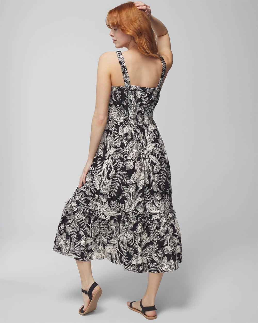 Midi Bra Dress - PATTERNED PALMS BLACK | Soma Online