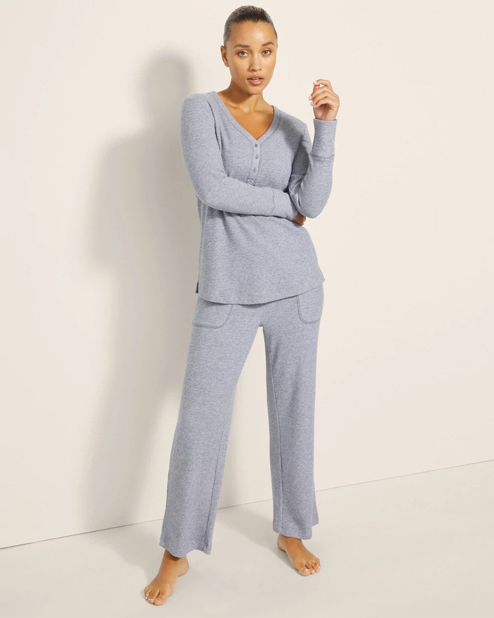 Long-Sleeve Pajama Henley - LUNAR TIDE | Soma on sale