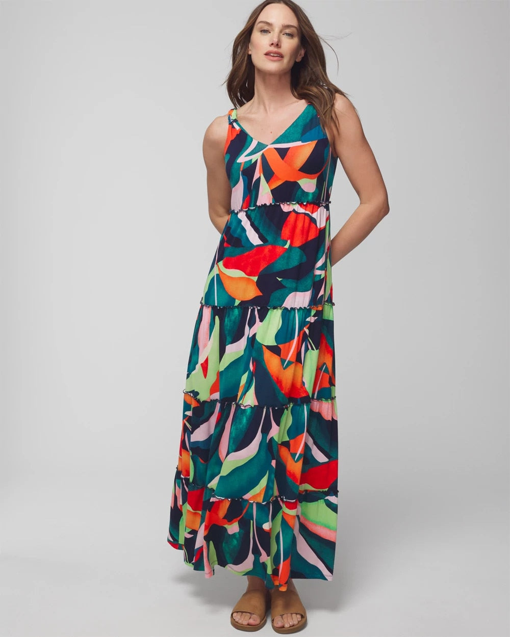 Tiered Maxi Bra Dress - VACAY VIBES NIGHTFALL NVY | Soma sale