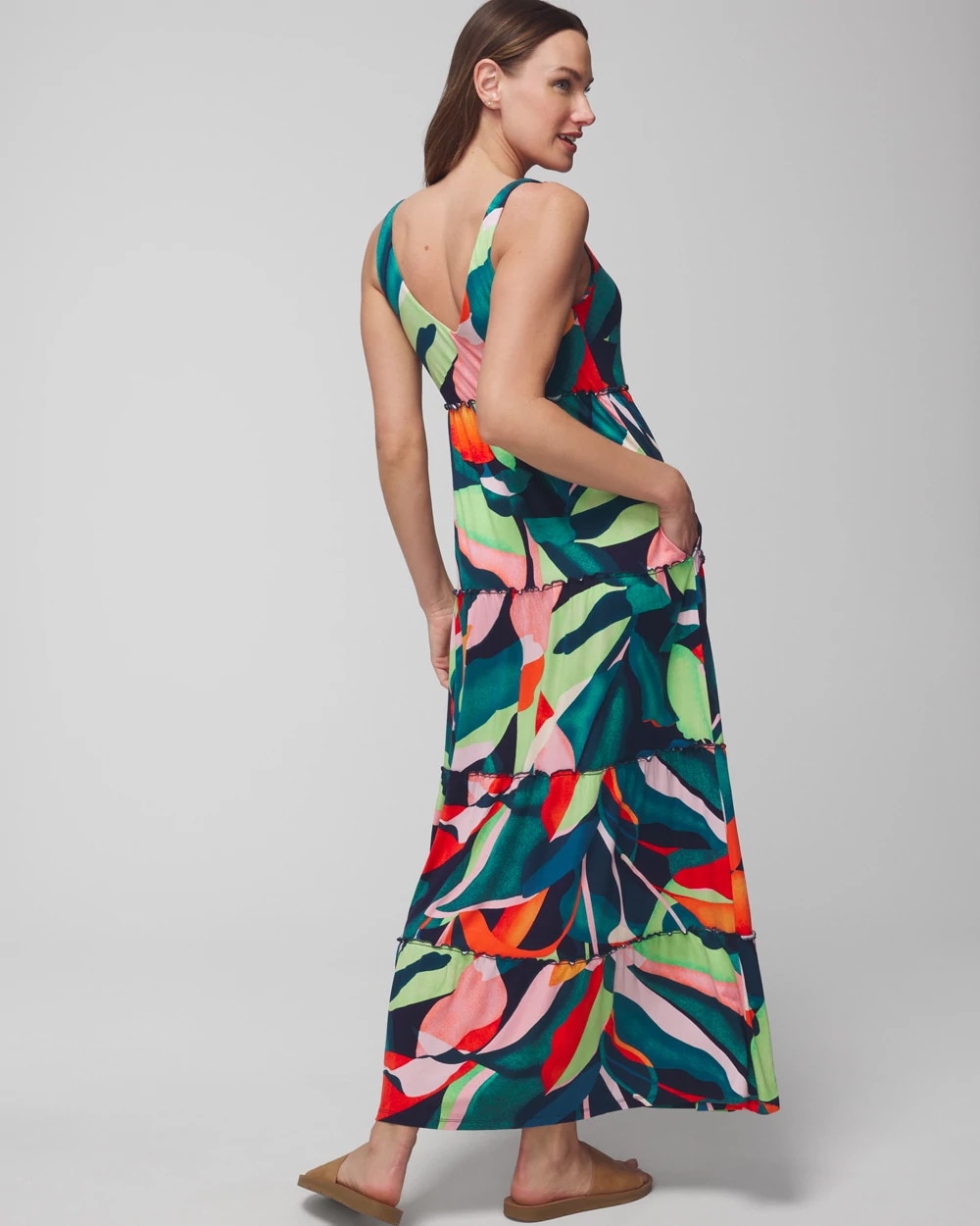 Tiered Maxi Bra Dress - VACAY VIBES NIGHTFALL NVY | Soma sale