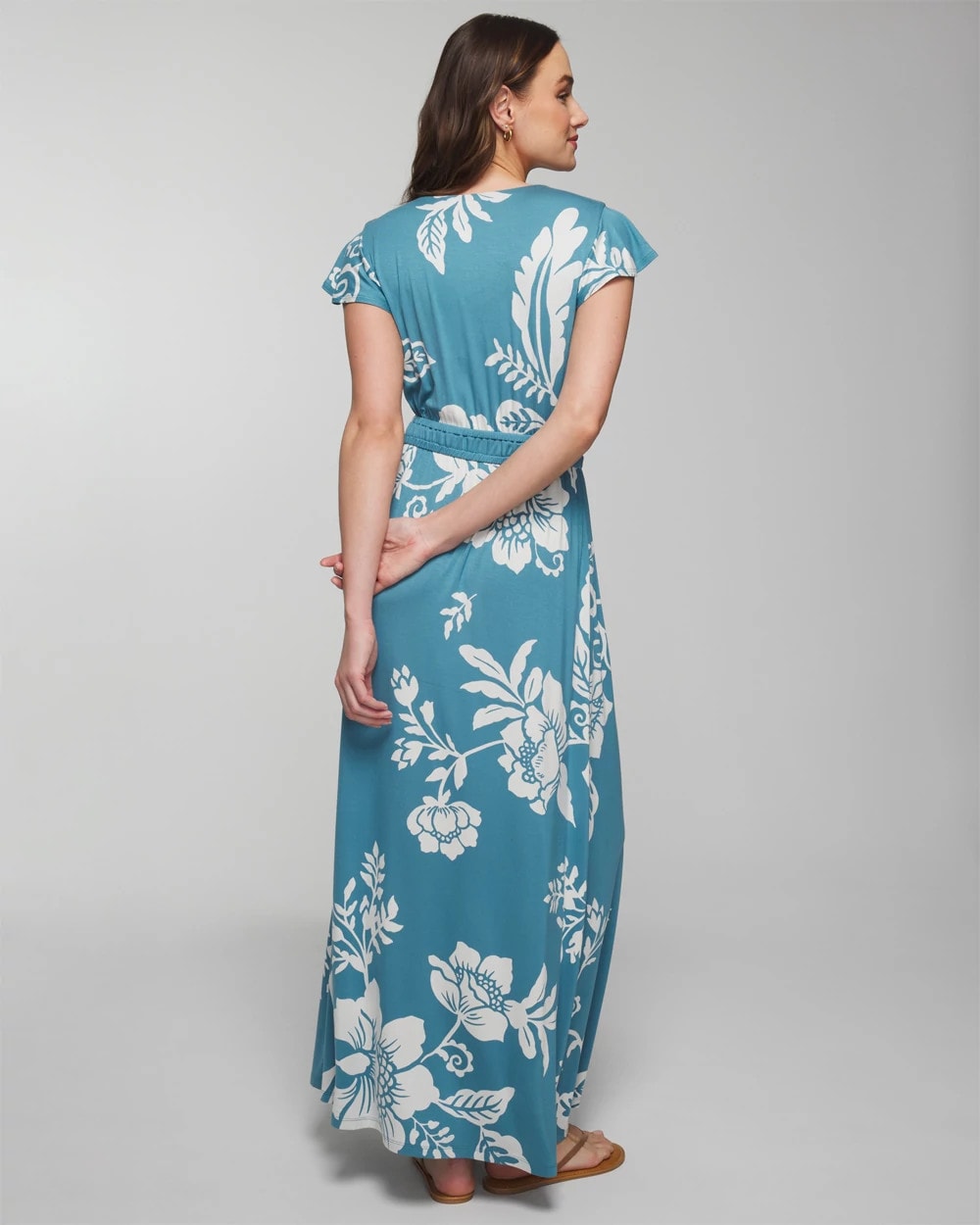 Flutter Sleeve Maxi Bra Dress - GARDEN TAPESTRY G BLUE | Soma outlet