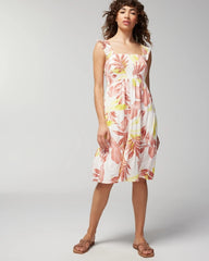 Smocked Flutter Sleeve Mini Bra Dress - ENCHANTED PALMS KEY LIME | Soma on sale