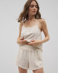 Cotton Gauze Pajama Shorts - CHAMPAGNE STRIPE | Soma for sale