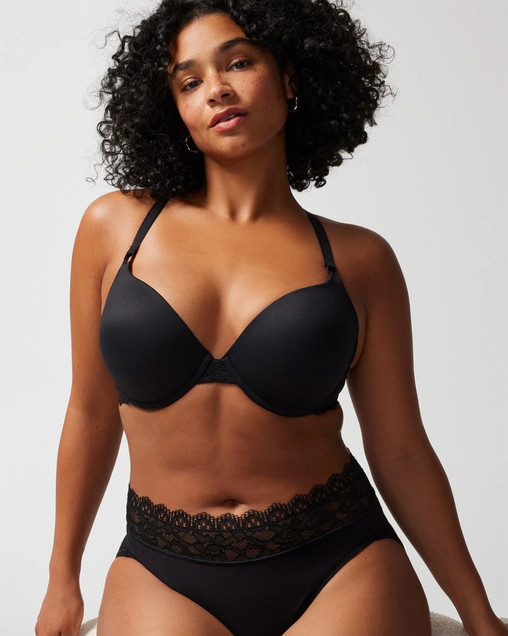 Push-Up Plunge Bra with Lace - BLACK | Soma for sale