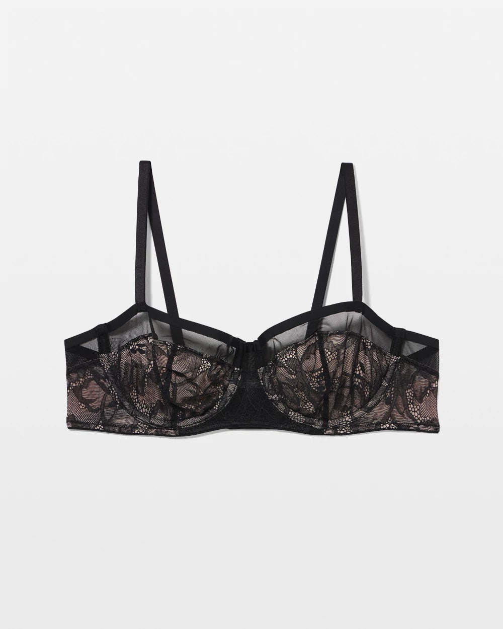 Sheer Lace Unlined Balconette Bra - BLACK | Soma discount
