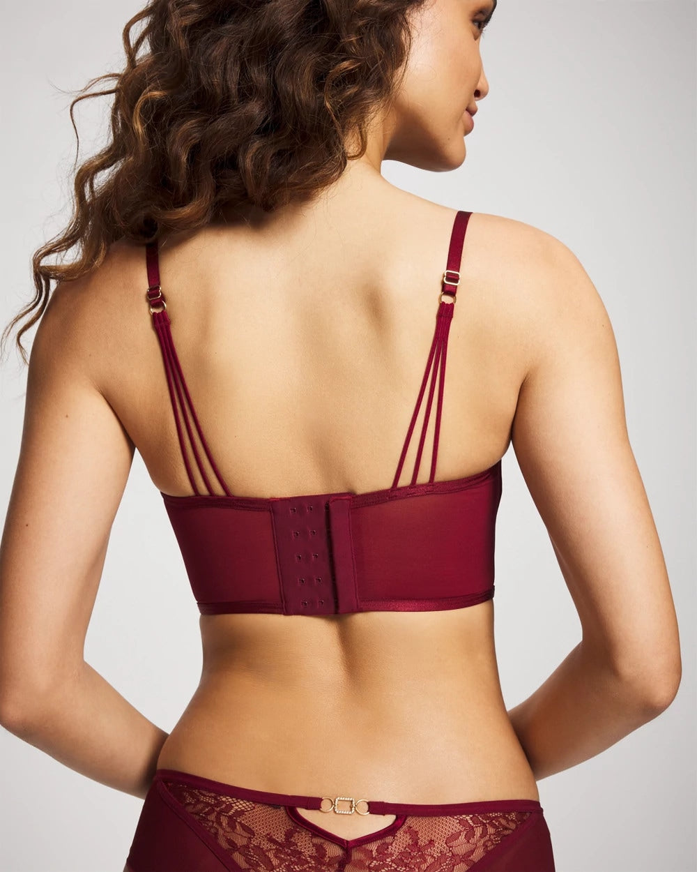 Sheer Glam Long Line Scoop Bralette - RED VELVET | Soma near me