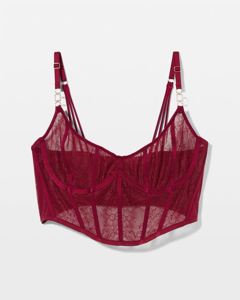 Sheer Glam Long Line Scoop Bralette - RED VELVET | Soma near me