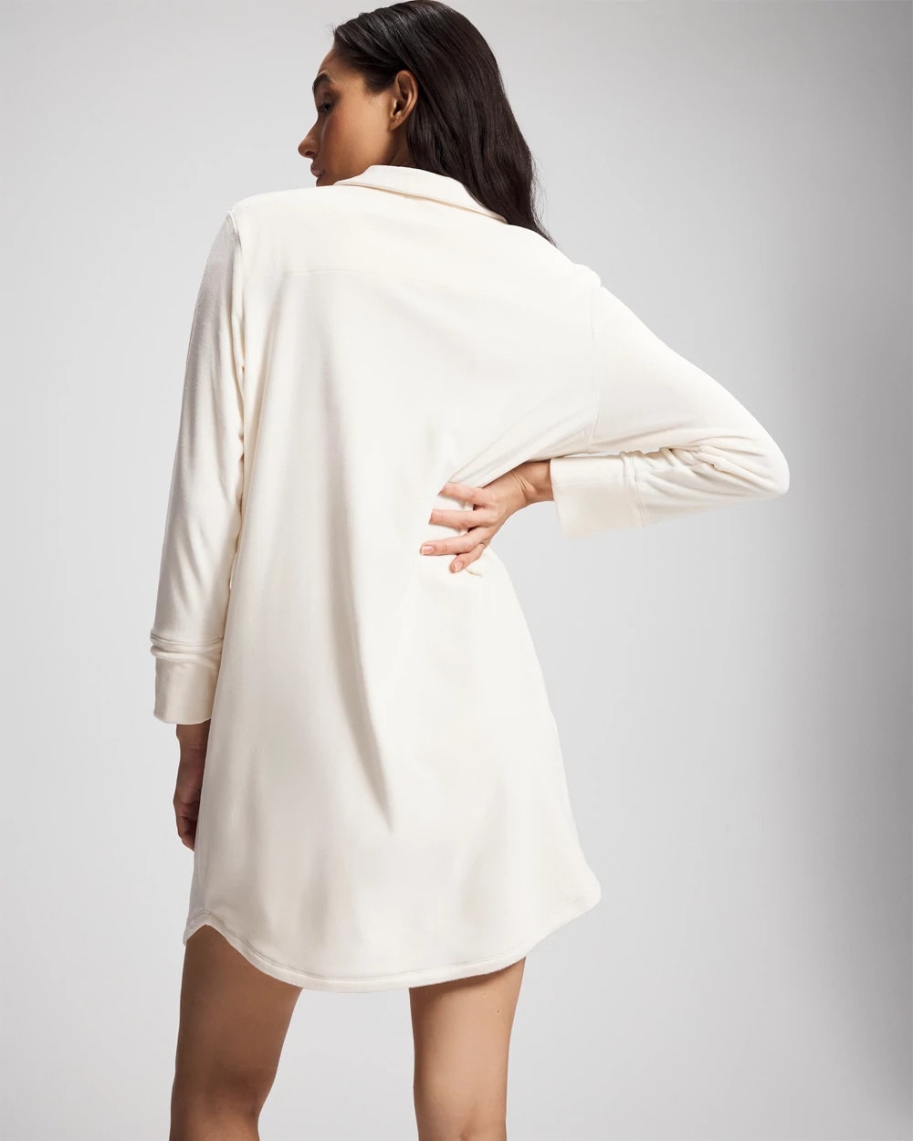 Long-Sleeve Notch Collar Sleepshirt - CHAMPAGNE DREAMS | Soma discount