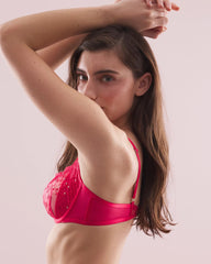 Architectural Embroidered Balconette Bra - PERFECT PINK | Soma Online