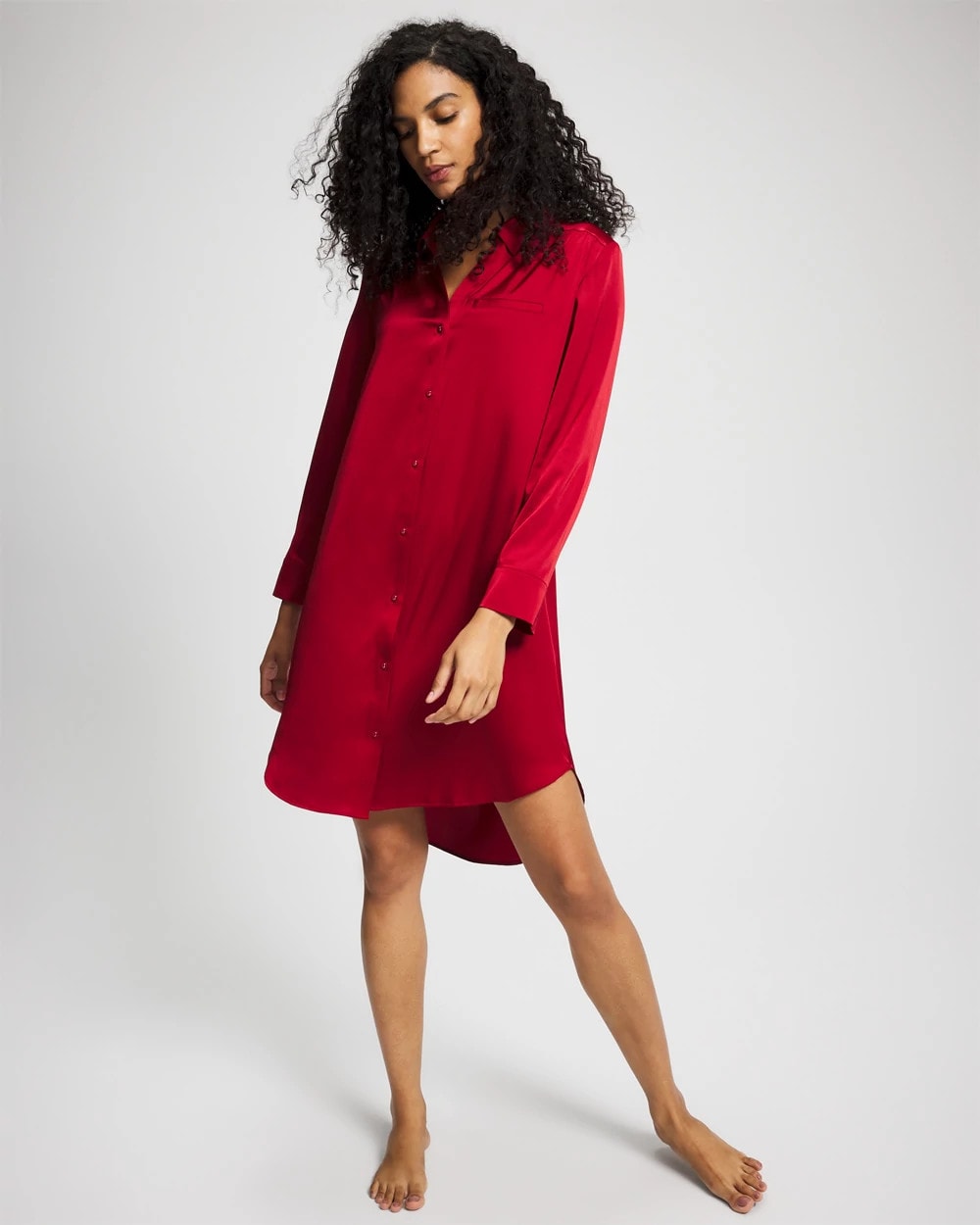 Long-Sleeve Sleep Shirt - PAINT THE TOWN RED | Soma outlet