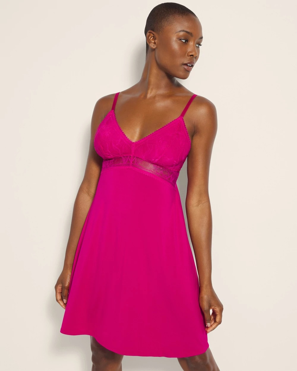 Soft Support Lace Chemise - PINK COSMO | Soma for sale