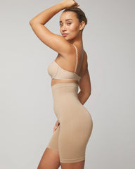 Mid-Level Shaping Seamless High-Waist Thigh Shaper - ALMOND | Soma outlet